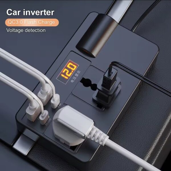 Adaptateur d'alimentation pour onduleur de voiture 200W DC 12V/24V à AC 220V