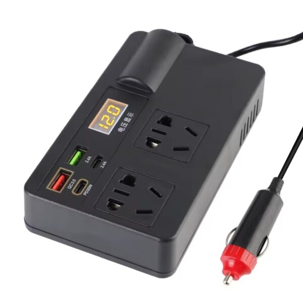 Adaptateur d'alimentation pour onduleur de voiture 200W DC 12V/24V à AC 220V