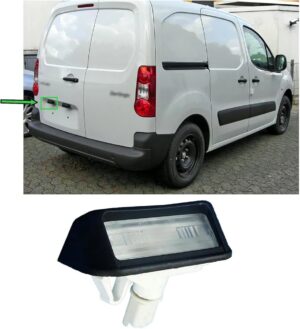 1 feu de plaque d'immatriculation arrière avec ampoule compatible avec Citroën Berlingo, Partner Expert
