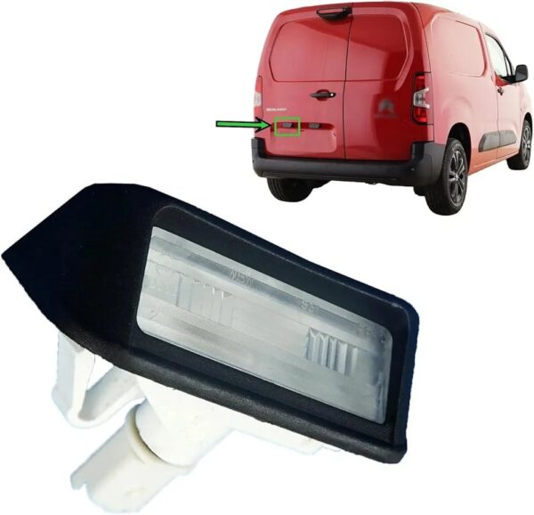 1 feu de plaque d'immatriculation arrière avec ampoule compatible avec Citroën Berlingo, Partner Expert