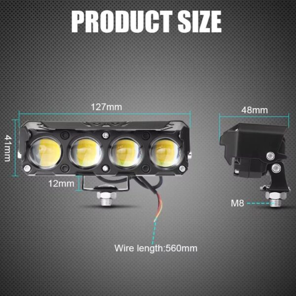 LED Projecteur lumiére à 5 Loupe Blanc & Jaune Pour Voiture et Moto