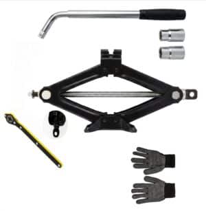 Pack de cric 1,5T + clé roue + gant