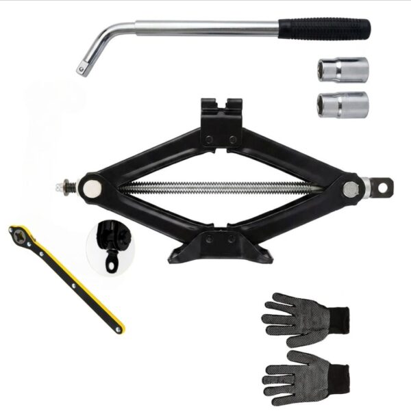 Pack de cric 1,5T + clé roue + gant