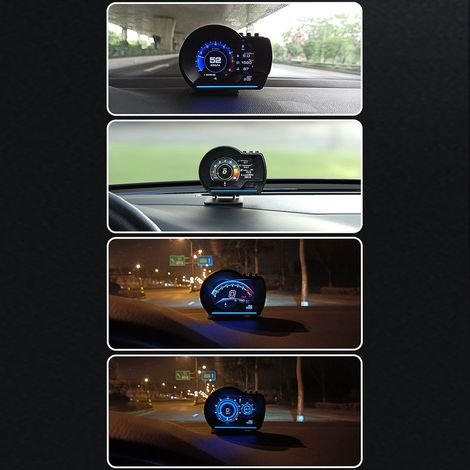 Compteur de vitesse OBD2 + GPS  HUD Turbo RPM alarme
