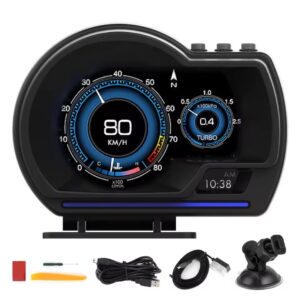 Compteur de vitesse OBD2 + GPS  HUD Turbo RPM alarme