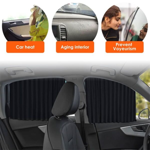 2pcs Rideaux magnétique pour vitre voiture