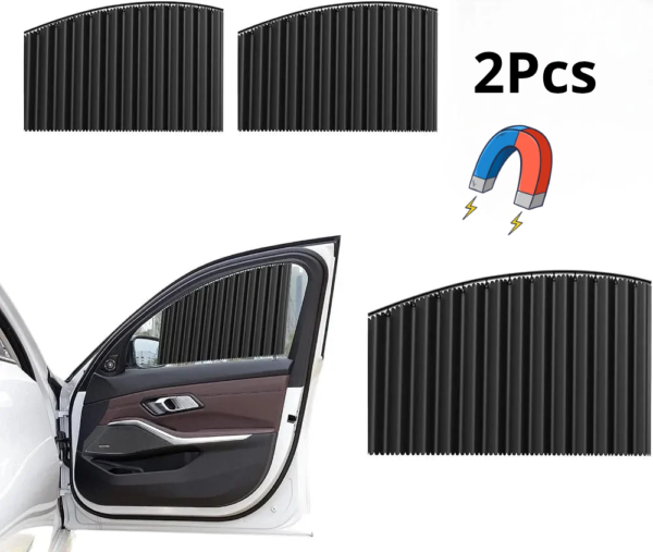 2pcs Rideaux magnétique pour vitre voiture
